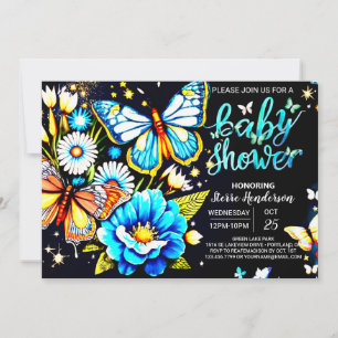 Magical Butterfly Moments Boy Baby Shower Invitation