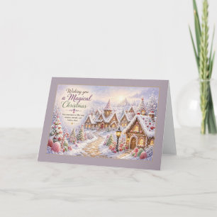 Magical Candy Christmas Village Card