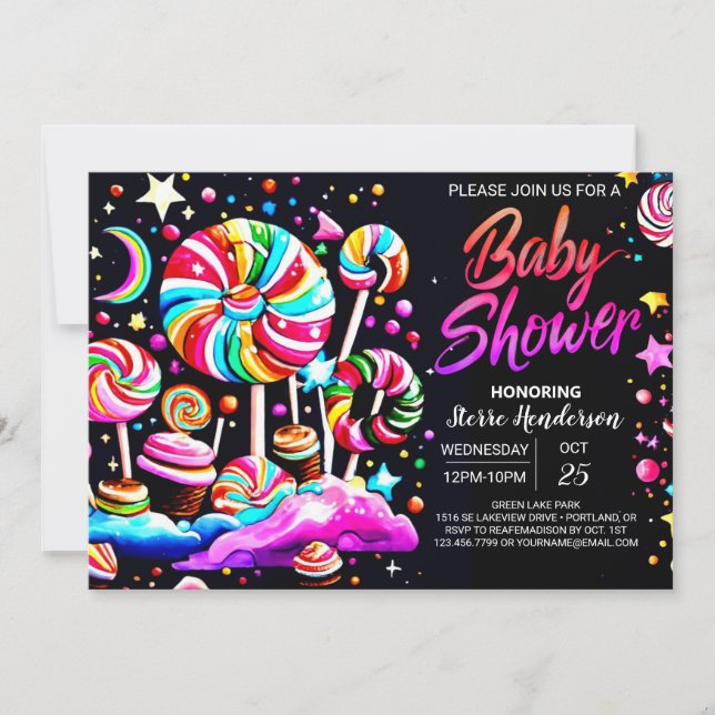 Magical Candyland Baby Shower Invitation (Front)