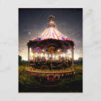 Magical carousel note card