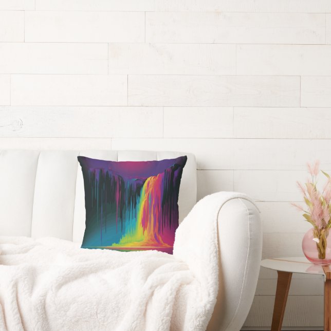 Magical cascade, captivating serenity throw pillow (Couch)