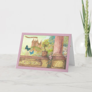 magical castle enchanting birthday card