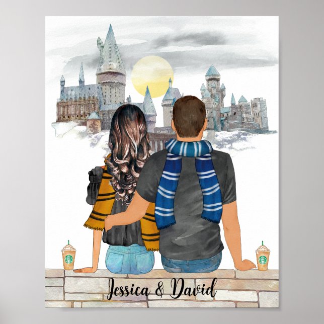 Magical Castle Wizard Portrait, Wizards Print (Front)