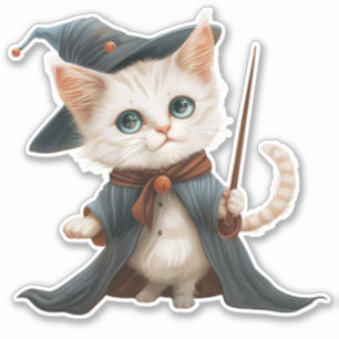 Magical Cat Wizard/Witch Sticker