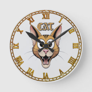 Magical Cats Round Clock