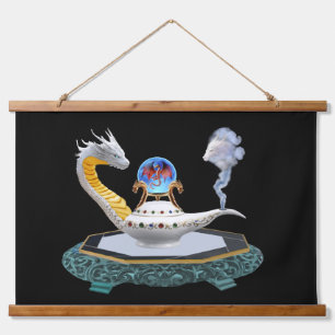 Magical Ceramic Dragon Lantern Fantasy Art Canvas Hanging Tapestry