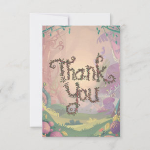 Magical Charming Greenery Woodland Thank You Card