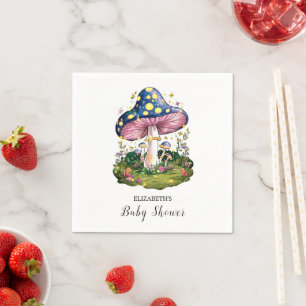 Magical Charming Mushroom Baby Shower Napkin