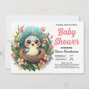 Magical Chic Colibri Bird Baby Shower Invitation