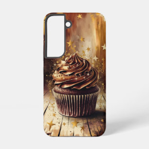 Magical Chocolate Cupcake with Gold Stars Samsung Galaxy Case