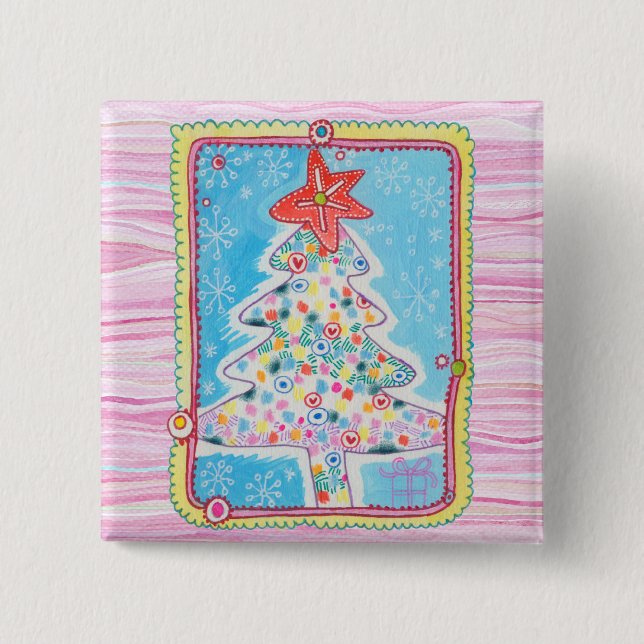 Magical Christmas 2 Inch Square Button (Front)
