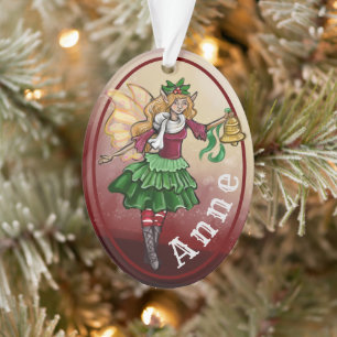 Magical Christmas Bell Fairy Custom Name Ornament