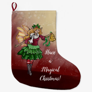 Magical Christmas Bell Fairy Large Christmas Stocking