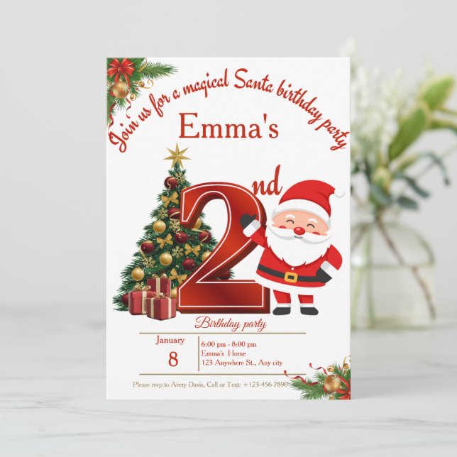 Magical Christmas Birthday Card for Girls (Standing Front)