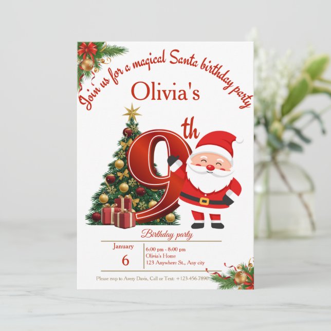 Magical Christmas Birthday Card for Girls (Standing Front)