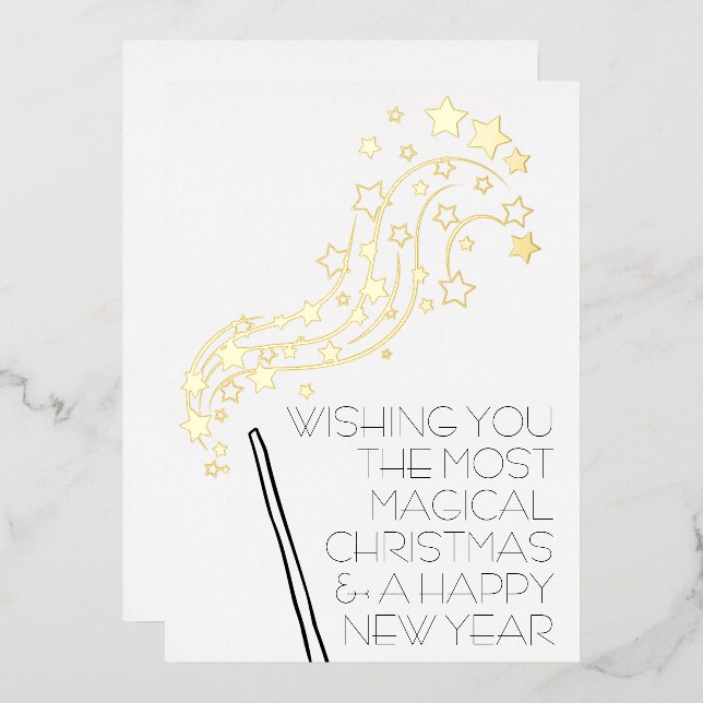 Magical Christmas Card with Gold Foil (Front/Back)
