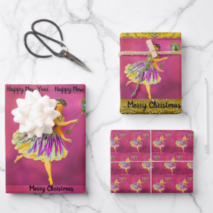 Magical Christmas Cheer II Fun Fairy Wrapping Paper Sheet