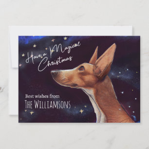 Magical Christmas Dog Art Whimsical   Holiday Card