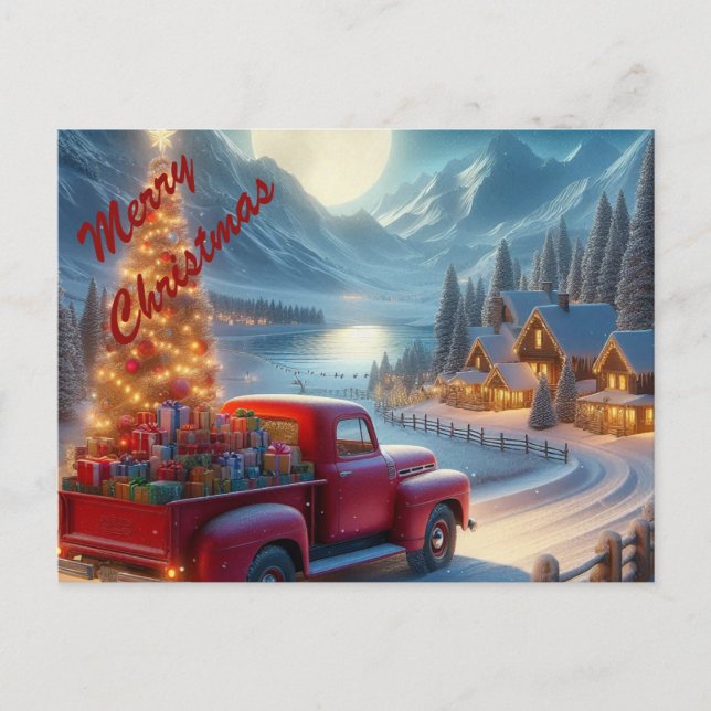 Magical Christmas Eve Delivery Holiday Postcard (Front)