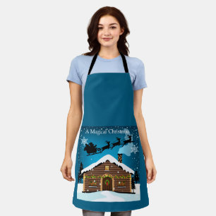 Magical Christmas Eve Santa's Sleigh & Cozy Log Apron