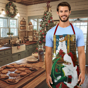 Magical Christmas Fantasy Santa Dragon Yule Cozy Apron