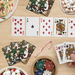 Magical Christmas Fantasy Santa Dragon Yule Cozy Playing Cards