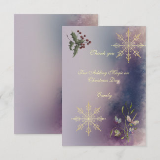 Magical Christmas Glow Birthday Thank you card 