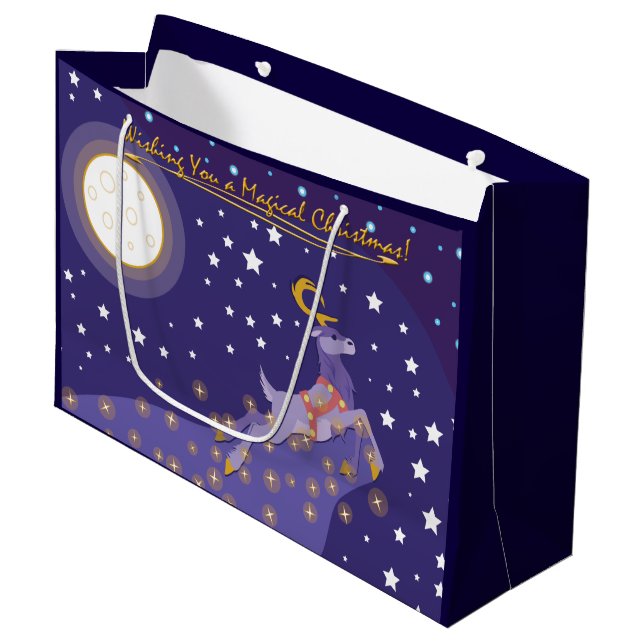 Magical Christmas Large Gift Bag (Front Angled)
