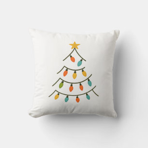 Magical Christmas Light Tree Glow Throw Pillow