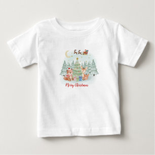 Magical Christmas Night in the Winter Forest Baby T-Shirt