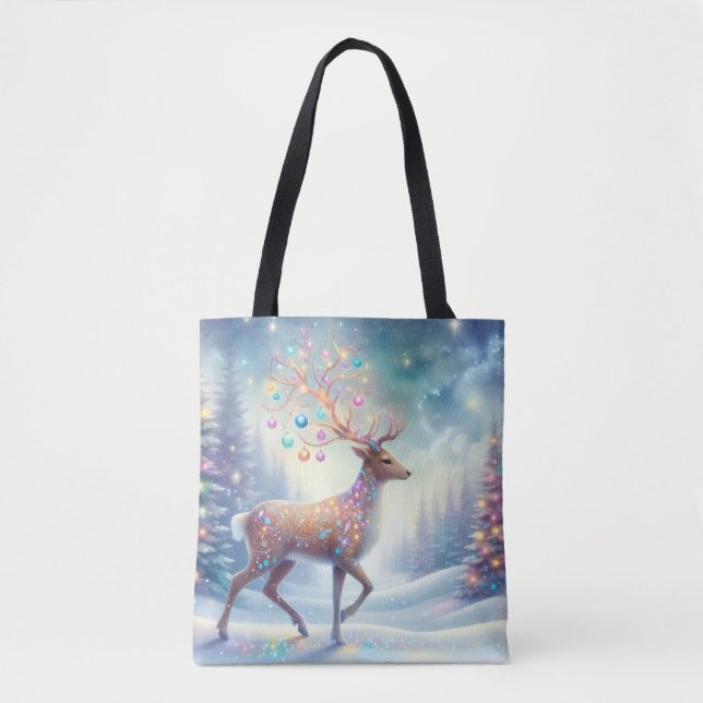 Magical Christmas Reindeer Tote (Front)
