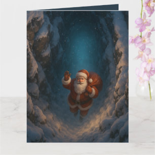 Magical Christmas Santa in Snowy Canyon Card