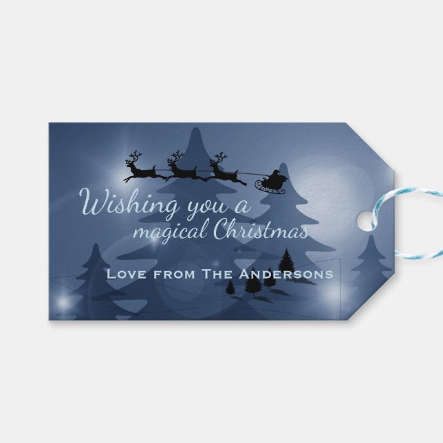 Magical Christmas Scene Personalised Gift Tags (Front (Horizontal))