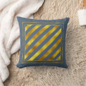 Magical Christmas Stripes Gold ID441 Throw Pillow (Blanket)