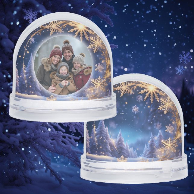 Magical Christmas time - golden snowflakes, photo Snowglobe (Creator Uploaded)