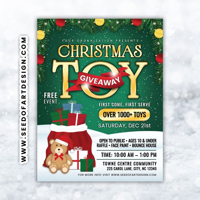 Magical Christmas Toy Giveaway: Santa Bag & Teddy Flyer (Creator Uploaded)