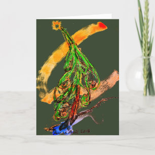 Magical Christmas Tree holiday card O Holy Night