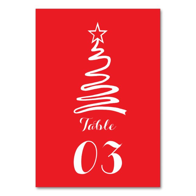 Magical Christmas Tree Holiday Number Table Number (Front)