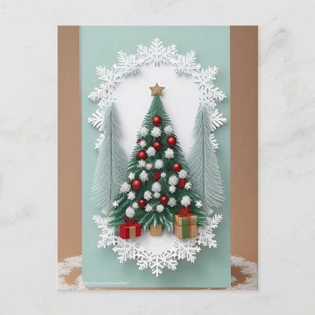 ❄️ Magical Christmas Tree in Snow ✨ Festive Postcard (Front)