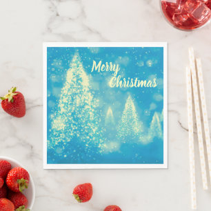 Magical Christmas Trees Merry Christmas Napkin