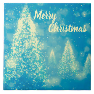 Magical Christmas Trees Merry Christmas Tile