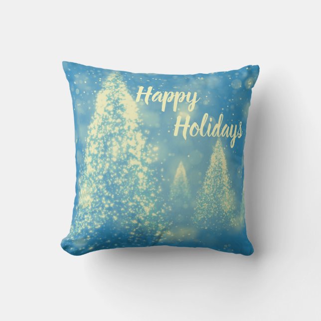 Magical Christmas Trees Throw Pillow (Front)