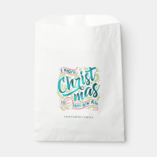 Magical Christmas Typography Teal ID441 Favour Bag