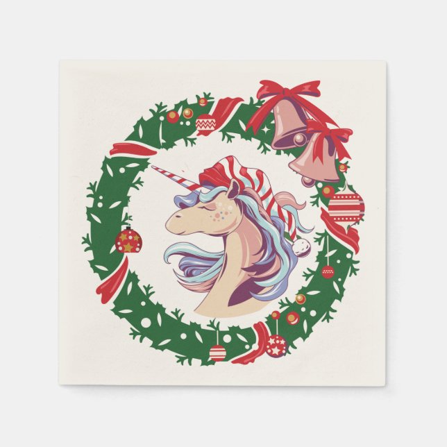 Magical Christmas Unicorn         Napkin (Front)