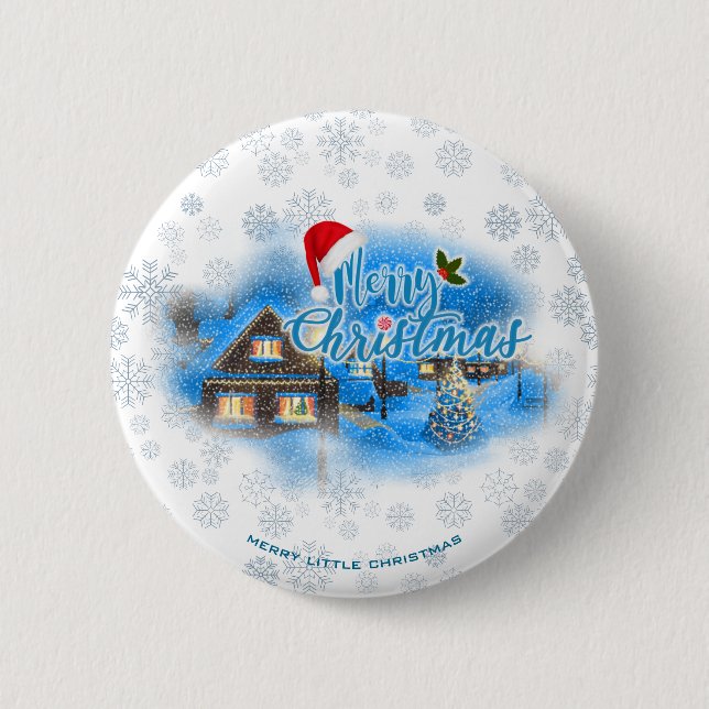 Magical Christmas Village 2 Inch Round Button (Front)