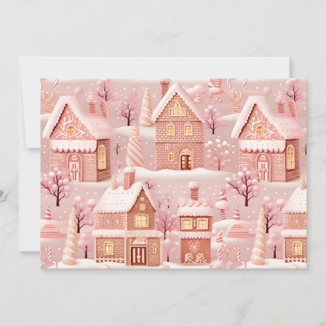 Magical Christmas Village Personalized Holiday Card (Front)