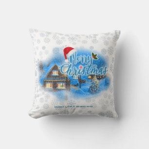 Magical Christmas Village Throw Pillow