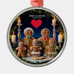 Magical Cinematic Gingerbread Family Wreath Metal Ornament