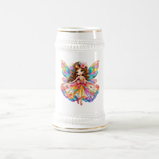 Magical Colourful Fairy Digital Clipart - Cute Fan Beer Stein