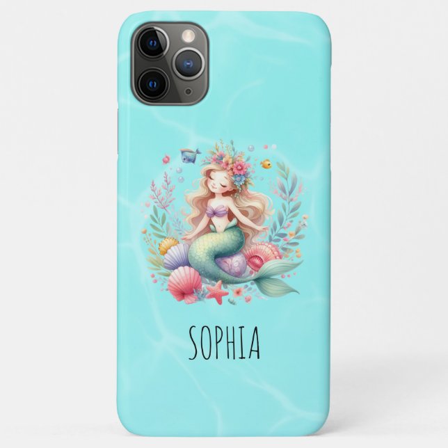 Magical Colourful Mermaid Name Birthday Gift Case-Mate iPhone Case (Back)